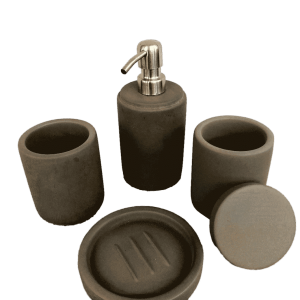 ENSEMBLE SET DE SALLE DE BAIN/ TOILETTE ROND GRIS ANTHRACITE