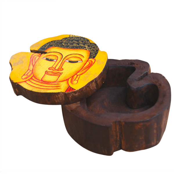 Cendrier en bois - tête de Bouddha