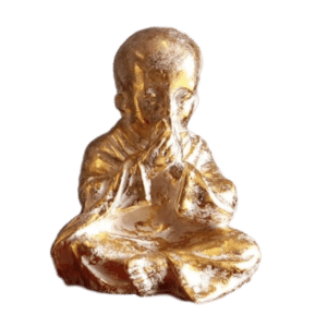 SET DE 3 BOUDHAS DORÉS EN FIBRE