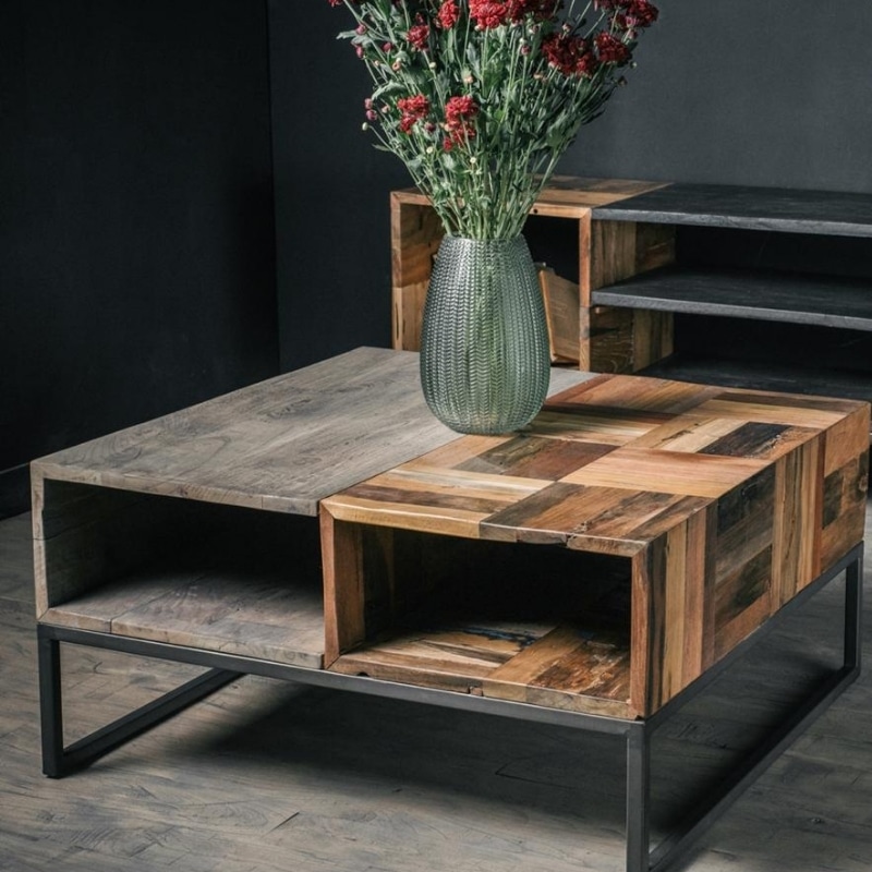 Table basse carrée DUO grise – Image 2