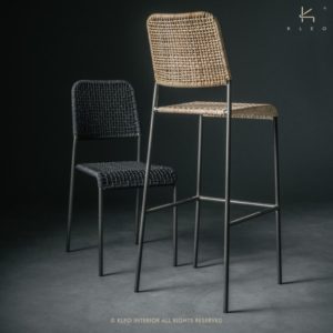 CHAISE DE BAR ORLANDO LOOM NOIR