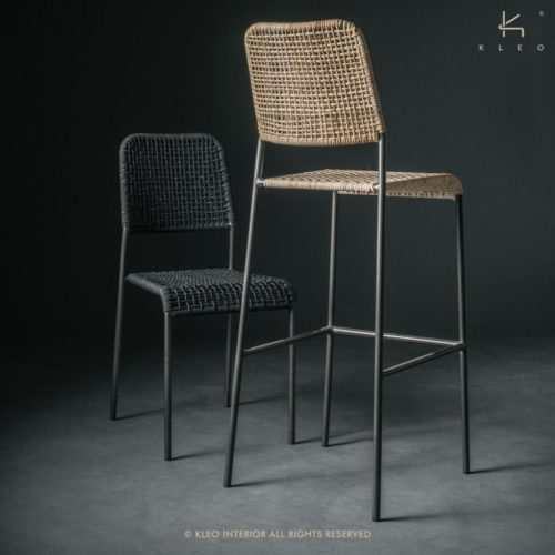CHAISE DE BAR ORLANDO LOOM NOIR