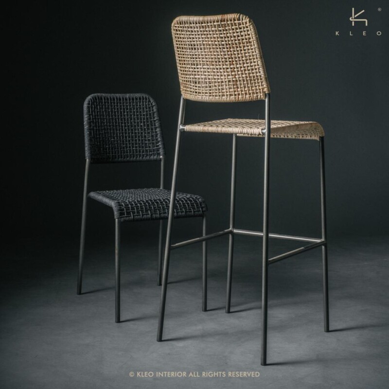 CHAISE DE BAR ORLANDO LOOM NOIR