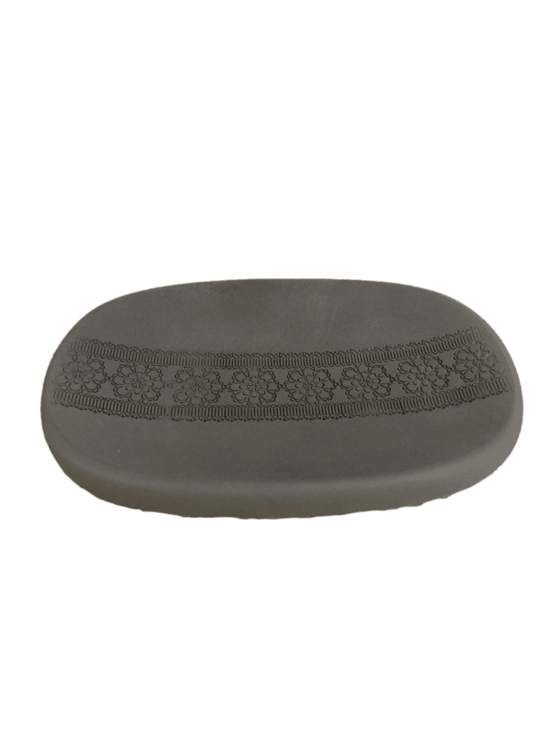 ENSEMBLE SET DE SALLE DE BAIN / TOILETTE BÉTON ROND GRIS ANTHRACITE A MOTIFS – Image 4