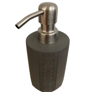 ENSEMBLE SET DE SALLE DE BAIN / TOILETTE BÉTON ROND GRIS ANTHRACITE A MOTIFS