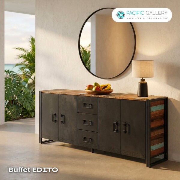 BUFFET 4 PORTES 3 TIROIRS EDITO
