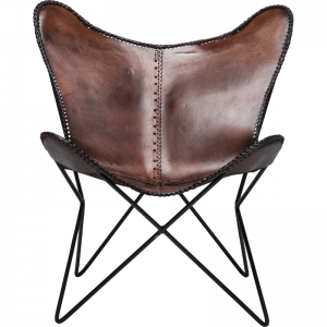 FAUTEUIL PAPILLON EN CUIR