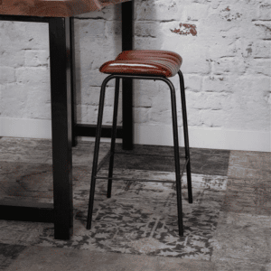 Tabouret de bar vintage en cuir