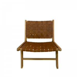 FAUTEUIL LOUNGE TECK ET CUIR