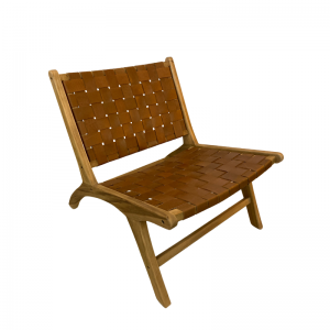 FAUTEUIL LOUNGE TECK ET CUIR