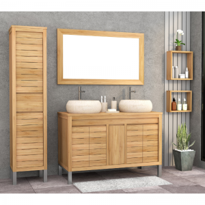 MEUBLE DE SALLE BAIN 120 CM ATLANTA 4 PORTES 1 TIROIR