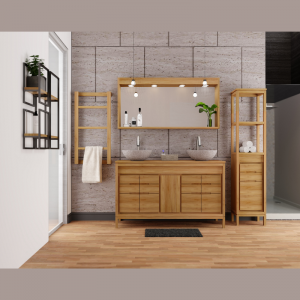 MEUBLE DE SALLE DE BAIN CRUISE 140 CM 4 PORTES 1 TIROIR