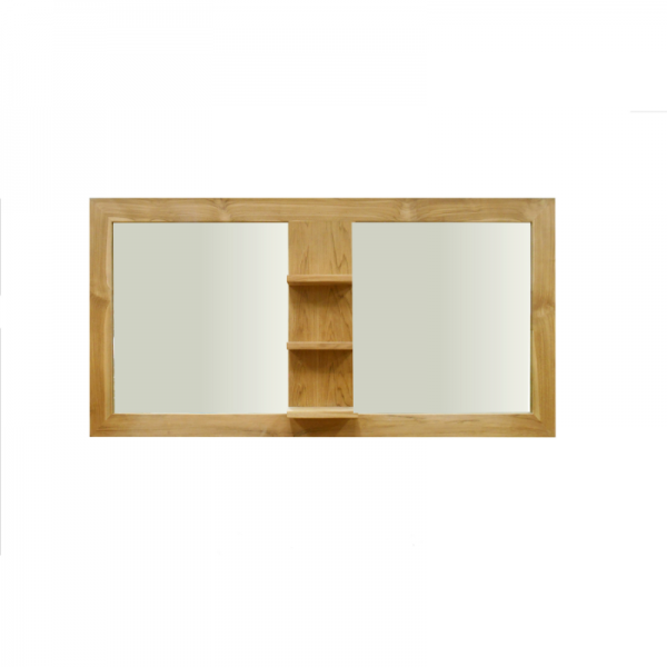 MIROIR MURAL 3 ÉTAGÈRES INTRÉGRÉES 140 CM