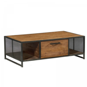 TABLE BASSE ATHENA 2 NICHES, 2 TIROIRS