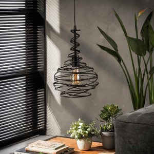 SUSPENSION TORSADÉE EN METAL NOIR
