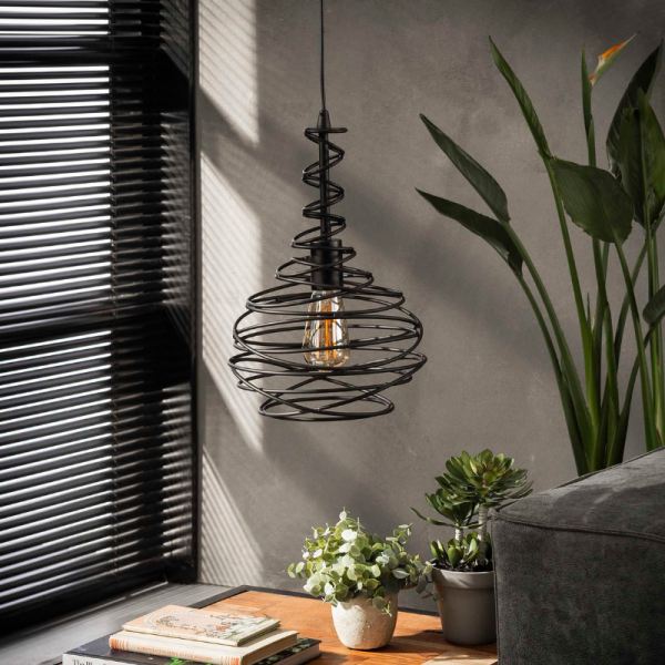 SUSPENSION TORSADÉE EN METAL NOIR