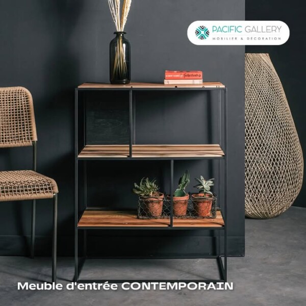 MEUBLE D'ENTRÉE 3 PLATEAUX CONTEMPORAIN