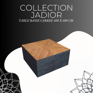 TABLE BASSE CARRÉE JADIOR NOIR 100 X 100 CM