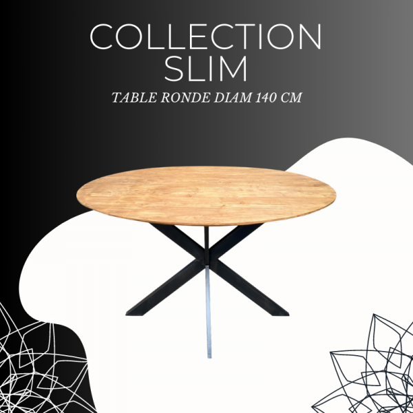 TABLE DE REPAS RONDE SLIM DIAM 120 CM