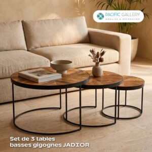 SET DE 3 TABLES BASSES GIGOGNES JADIOR