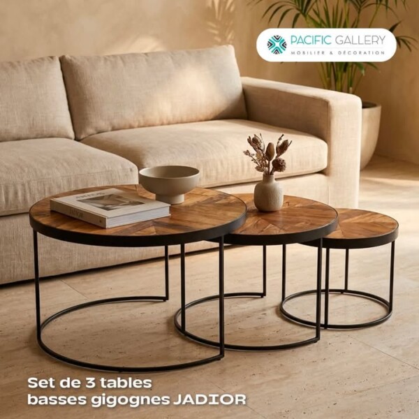 SET DE 3 TABLES BASSES GIGOGNES JADIOR