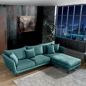 CANAPÉ D'ANGLE HASTING BLEU PETROLE