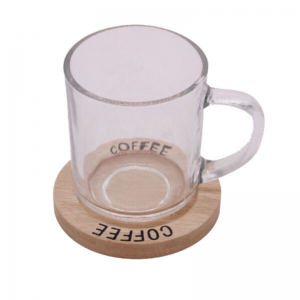 COFFRET 4 TASSES A CAFÉ AVEC SOUS VERRE EN BAMBOU