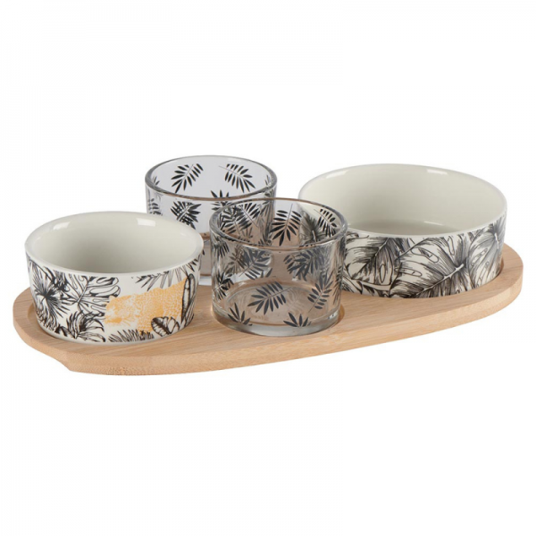 SET DE 2 RAMEQUINS EN CÉRAMIQUE ET 2 VERRINES