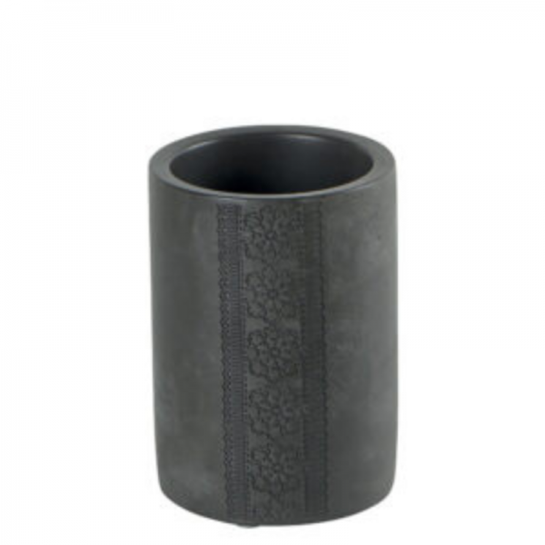 PORTE-USTENSILES EN CIMENT MOTIFS FLEURS