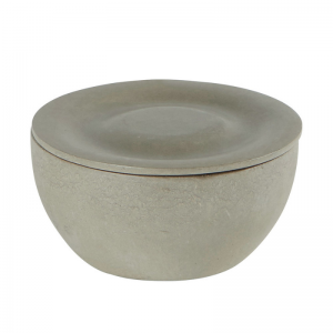 POT AVEC COUVERCLE EN CIMENT GRIS CLAIR