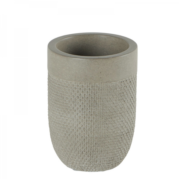 PORTE-USTENSILES EN CIMENT GRIS CLAIR MOTIFS ALVEOLÉS