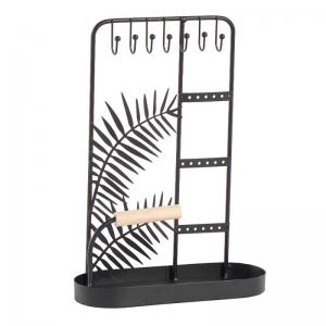 PORTE-BIJOUX EN MÉTAL NOIR DÉCO FEUILLAGES