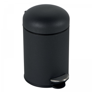 POUBELLE A PÉDALE 3L EN MÉTAL NOIR