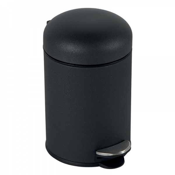 POUBELLE A PÉDALE 3L EN MÉTAL NOIR