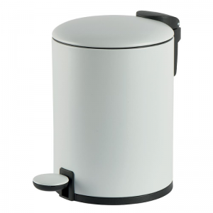 POUBELLE A PÉDALE 3L MÉTAL BLANC