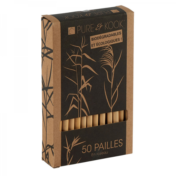 BOITE DE 50 PAILLES EN ROSEAU