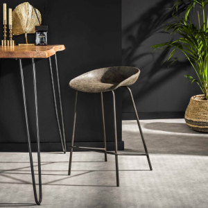 TABOURET ERGO EN PU TAUPE