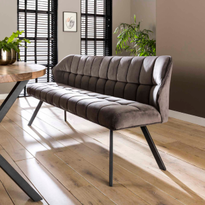 BANC LA GRILLE TISSUS VELVET ANTHRACITE