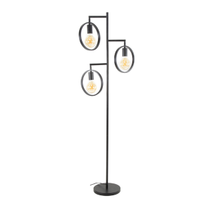 LAMPADAIRE 3 ABATS-JOUR ANNEAUX CHARCOAL