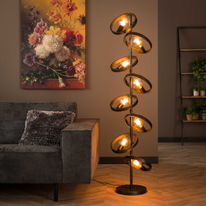 LAMPADAIRE 8 ABATS-JOUR CHARCOAL