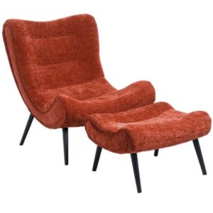 FAUTEUIL CASPE TERRACOTTA AVEC REPOSE PIEDS