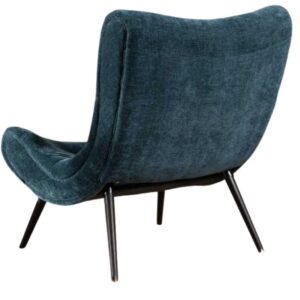 FAUTEUIL CASPE BLEU PÉTROLE AVEC REPOSE PIEDS