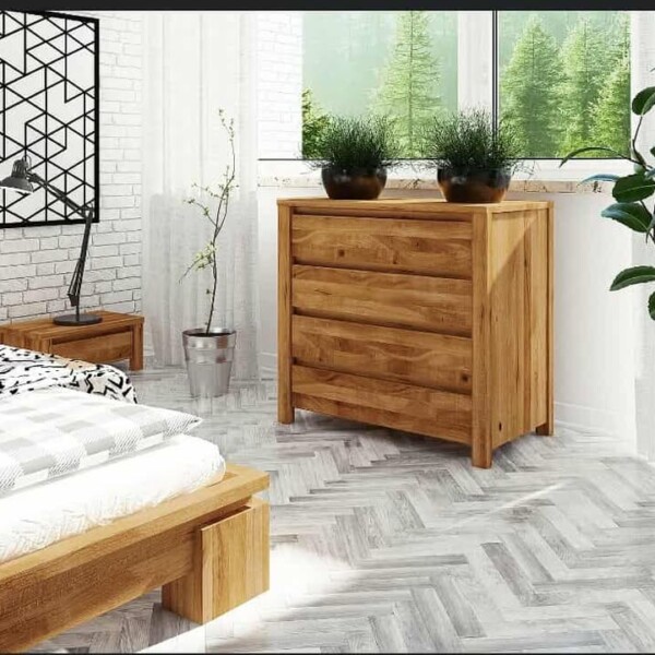 COMMODE TECK 4 TIROIRS