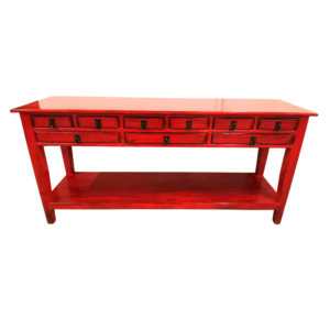 CONSOLE RUSTIQUE 9 TIROIRS