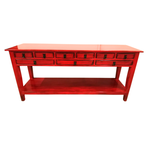 CONSOLE RUSTIQUE 9 TIROIRS