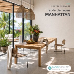 TABLE DE REPAS EN TECK MANHATTAN