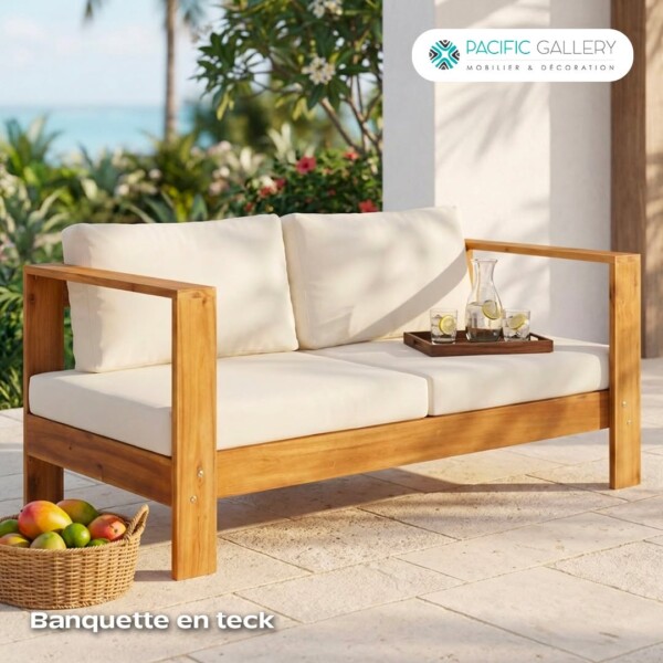 BANQUETTE EN TECK 3 PLACES