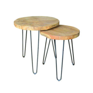 SET 2 TABLES GIGOGNE EN TECK