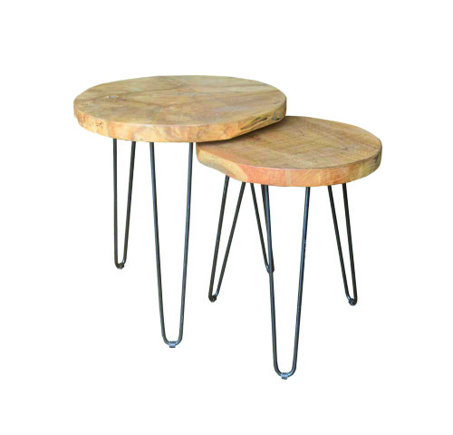 SET 2 TABLES GIGOGNE EN TECK