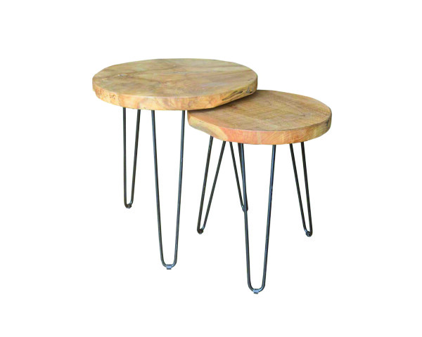 SET 2 TABLES GIGOGNE EN TECK